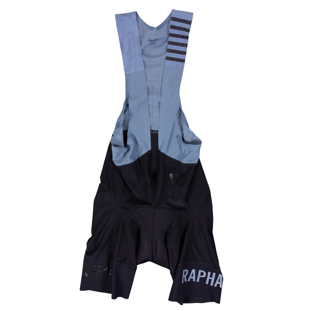Rapha Pro Team Cycling Bib Shorts Mens Medium Black Blue Padded Logo Spandex